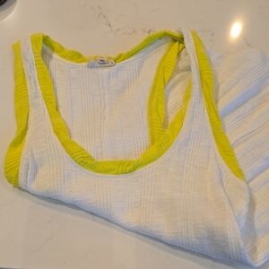 Pilcro White Top with Yellow Accent